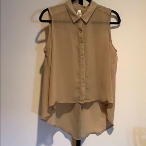 Truth NYC Button Down Shirt Sleeveless Blouse